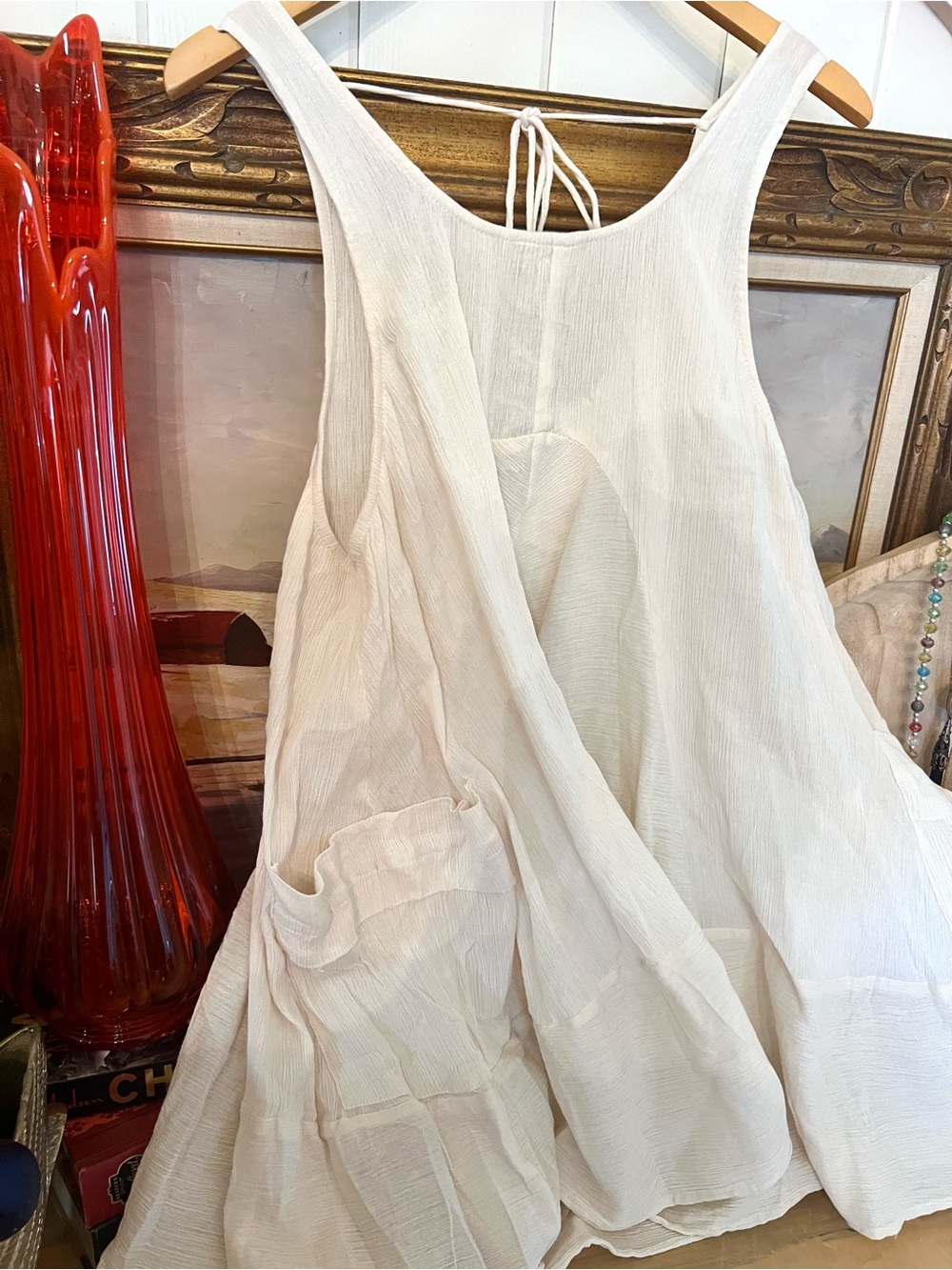 New! Jaded Gypsy “Charlie” 100% Cotton Gauze Oversized Tunic Light Ivory - Picture 5 of 8